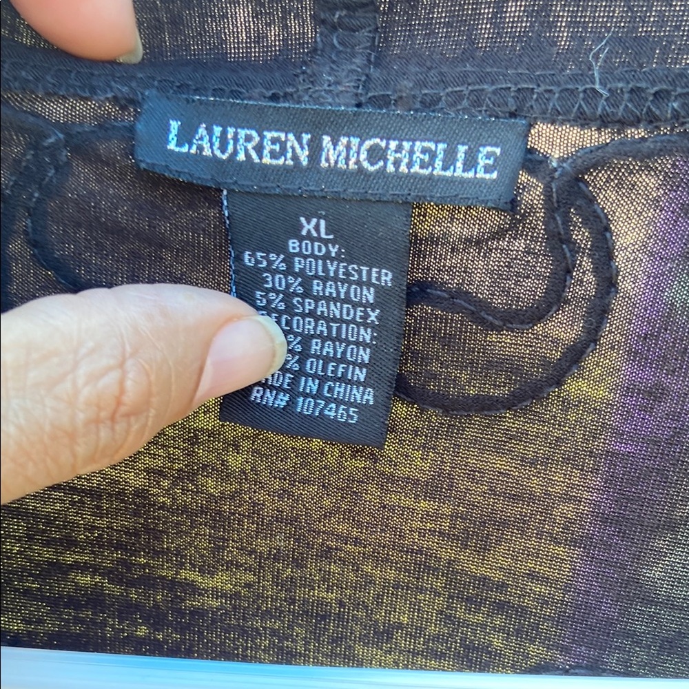 Lauren Michelle Elegant Black and Gold Top